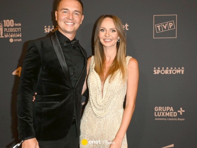 Jerzy Mielewski z żoną na ściance. Są razem od 20 lat