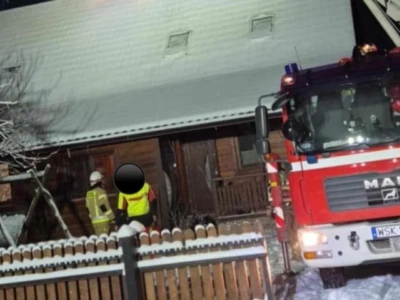 Pożar sadzy w kominie w Przywózkach
