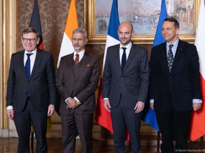 Paryż. Spotkanie ministrów spraw zagranicznych Trójkąta Weimarskiego i Indii