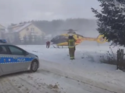 Śmigłowiec LPR lądował w Starym Zadybiu. Droga czasowo zablokowana