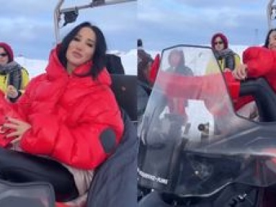 Justyna Steczkowska zakłada kozaki na szpilce na spacer po zaśnieżonych górach: 