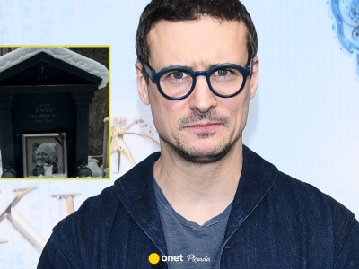 Mateusz Damięcki pokazał grób zmarłego ojca. 