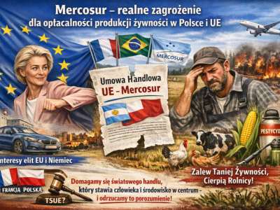 Mercosur – realne zagrożenie dla opłacalności produkcji żywności w Polsce i UE.
