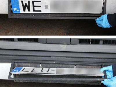 Ciężarówka z dwiema rejestracjami w obrotowej ramce i wyrok za przemyt papierosów