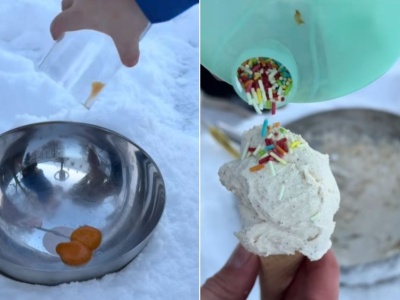 Lody robione na śniegu podbiły internet. Znam zagrożenia i wolę nie ryzykować