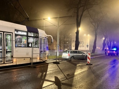 Kraksa na Pomorzanach. Tramwaje unieruchomione