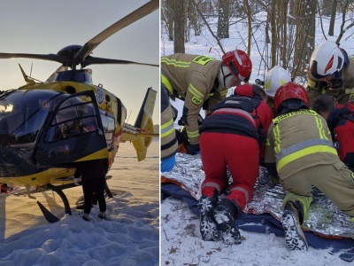 Groźny wypadek podczas jazdy na sankach. Ranne dziecko zabrał śmigłowiec