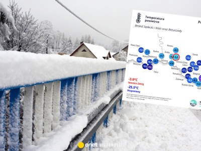 Za nami wyjątkowo mroźna noc. W tym miejscu temperatura spadła do -26 st. C