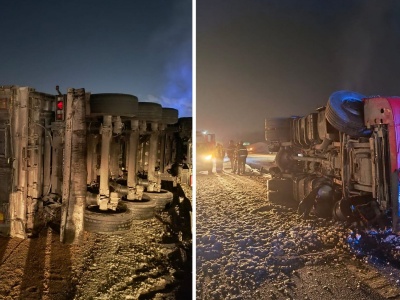 Poważne utrudnienia na Obwodnicy Trójmiasta. Przewróciła się ciężarówka
