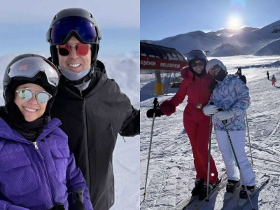 Kurzopki pozdrawiają z rodzinnego wypadu na narty. Katarzyna wkroczyła na stok tanecznym krokiem