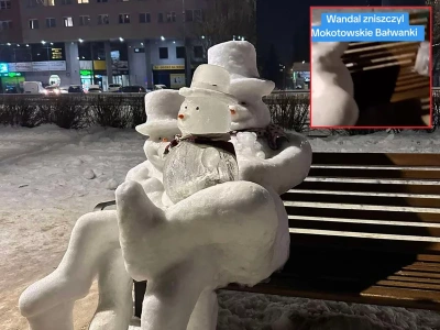 Rodzina bałwanków w Warszawie zdewastowana. Nagranie trafiło do sieci