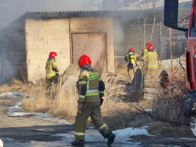 Pożar w szopie przy ulicy Spółdzielczej