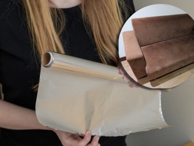 Urwij kawałek folii aluminiowej i włóż pod nóżki kanapy. Jedno zmartwienie mniej