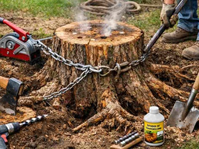 Usuniesz pień bez koparki. 5 minut roboty i zniknie samoistnie