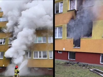Tragiczny pożar w Jaworze - nie żyje człowiek