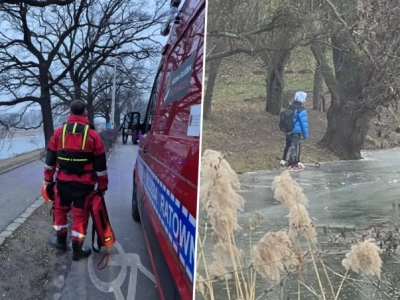 Pod chłopcem załamał się lód na rzece. Chwile grozy we Wrocławiu