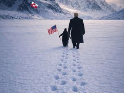 Trump z pingwinem w Grenlandii. Zaskakująca grafika Białego Domu