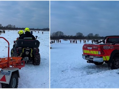 Akcja ratowników na plaży w Mikoszewie. Nastolatek spadł z lodowej skarpy