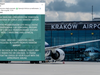 Mgła doprowadziła do utrudnień na lotnisku w Krakowie. Jest aktualizacja