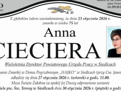 Zmarła Anna Cieciera, wieloletnia dyrektor Powiatowego Urzędu Pracy w Siedlcach
