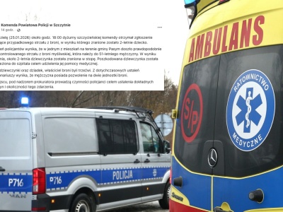 Pasym: dwulatka została niechcący postrzelona z broni myśliwskiej