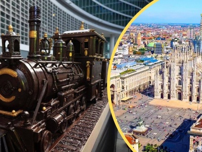 Ten pociąg ma lokomotywę i eleganckie wagony. I jest cały z czekolady