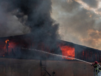 Pożar magazynu pod Warszawą