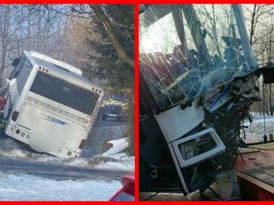 Autokar zderzył się z ciężarówką między Krużlową Wyżną a Posadową Mogilską. Jedna osoba ranna