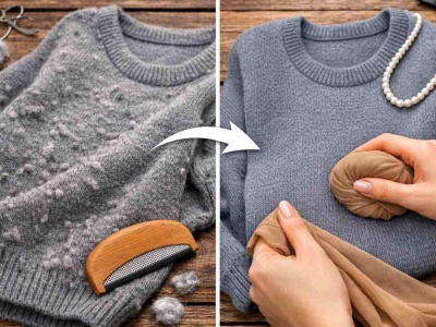 Trik z pończochą ratuje zmechacony sweter. Już nie będziesz się go wstydzić