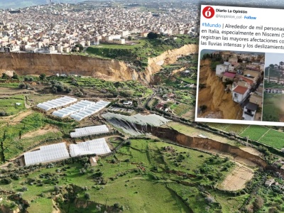 Potężne osuwisko dewastuje Niscemi. 