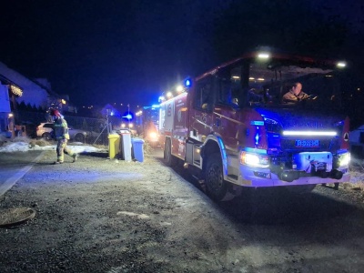 Pożar elewacji budynku wielorodzinnego przy ul. Rucianej w Bielsku-Białej