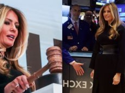 Elegancka Melania Trump promuje film o sobie, uderzając młotkiem o stół (ZDJĘCIA)