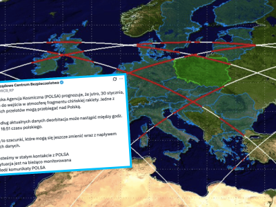 Pilny komunikat RCB. Chodzi o fragmenty rakiety nad Polską