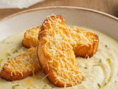 ​Aksamitny kalafior i croissantowe grzanki. Kulinarny recykling w wyrafinowanej formie