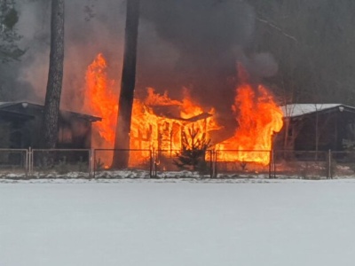 Pożar domków letniskowych na Polance w Sulejowie