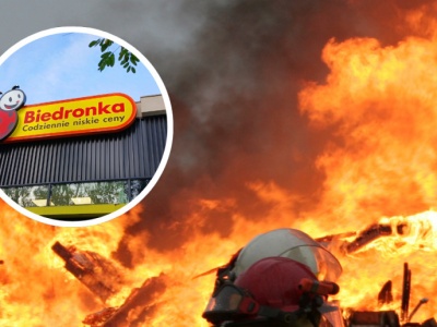 Pożar sklepu Biedronka w Polkowicach. „Sytuacja jest dramatyczna!”
