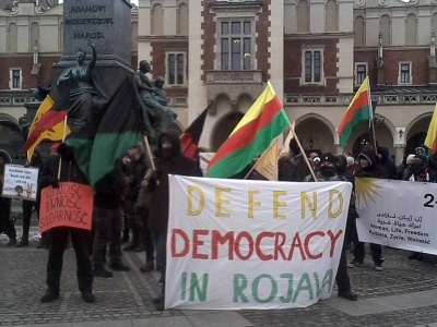 Solidarność z Rożawą na Rynku Głównym (Galeria)