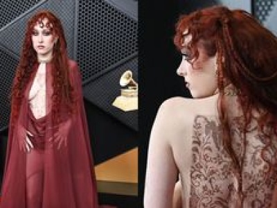 Chappell Roan podbija ściankę gali Grammy w sukni z prześwitami i z obnażonym biustem (ZDJĘCIA)