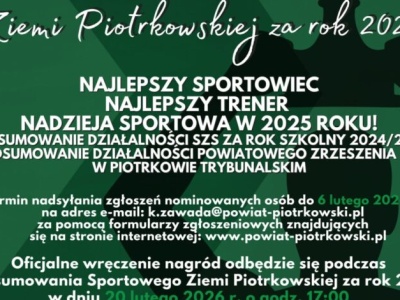 Kto zostanie najlepszym sportowcem i trenerem 2025 roku w powiecie piotrkowskim? Zgłoś kandydata w plebiscycie