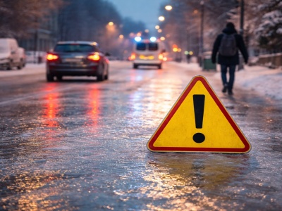 Uwaga, będzie bardzo ślisko. Ostrzeżenie IMGW dla Nowego Sącza na noc i poranek