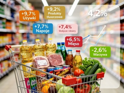 W 2025 roku ceny w sklepach wzrosły o 4,2%. Liderzy to używki i tłuszcze, taniały warzywa