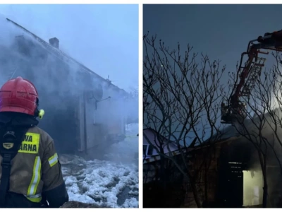 Pożar domu w Ciechanowcu. Mieszkańcy bezpieczni, potrzebna pomoc