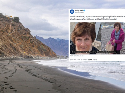 Emerytka zaginęła na Teneryfie. Po 30 godz. znaleźli ją w wąwozie
