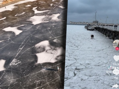 Chodzili po zamarzniętym Bałtyku. Nagle załamał się lód. Nagranie błyskawicznie obiegło internet