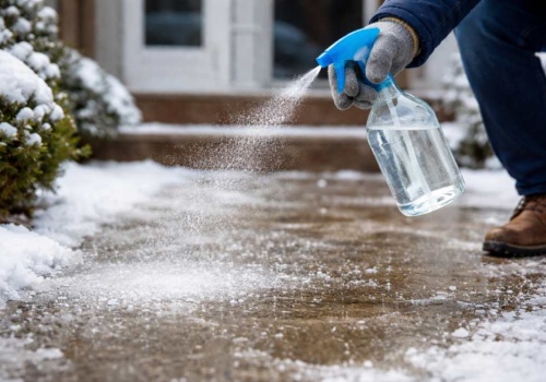 Zapomnij o soli. Ten spray rozpuści lód na chodniku w mig