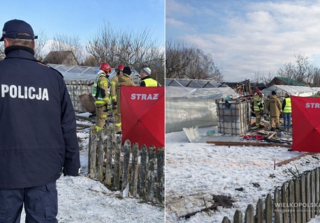 Dramat w Kępnie – wybuch gazu na ROD. 68-letni mężczyzna nie przeżył