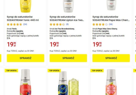 Ekstra promocja SodaStream. Trzeci syrop za 1zł!