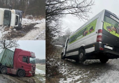 Trudne warunki na drogach. Seria zdarzeń w regionie