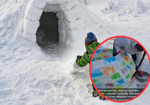 Zbudowała dzieciom igloo, ktoś wysłał donos Straży Miejskiej. 