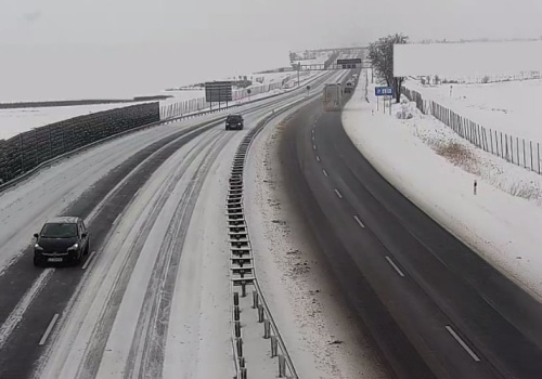 Opady śniegu w woj. lubelskim. Zróżnicowane warunki na drogach krajowych i wojewódzkich